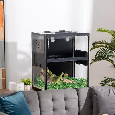 $127.99 • Buy Reptile Cage Enclosure Lizard Breeding Tank W/ Lamp Holders Turtle Chameleon