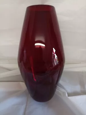 £25 • Buy Whitefriars Ruby Red Soda Glass Vase No 9596 Geoffrey Baxter 1962