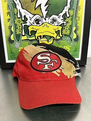 Vintage San Francisco 49ers NFL Logo Athletic Splash Black Snapback Sport Hat • $75