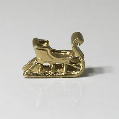 Dollhouse Miniature Gold Metal Christmas Holiday Sled • $5.99