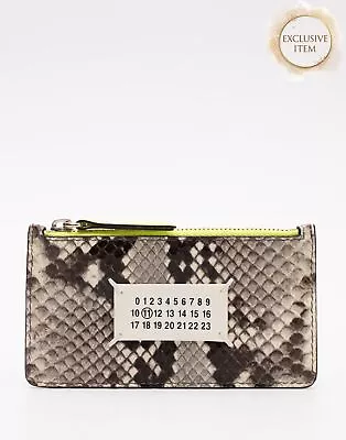 RRP€240 MAISON MARGIELA Leather Mini Wallet Snakeskin Pattern Card Pockets • $0.01