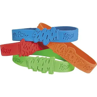 Pack Of 12 - Superhero Saying Bracelets - Marvel DC Party Bag Fillers • £7.20