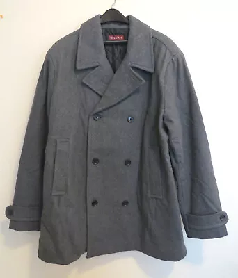 Merona Men's 2XL Gray Double Breasted Wool Peacoat Jacket Winter Coat • $36