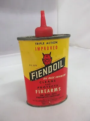 Vintage Advertising Fiendoil Gun Oil Oiler Tin Garage Shop  B-970 • $49