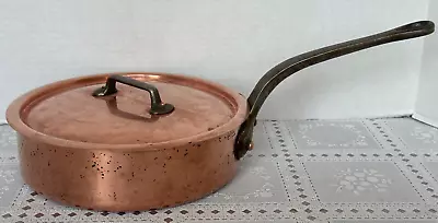 Mauviel Copper Skillet Fry Pan 9.5 Inch Heavy 3mm Tin Lined 8 Lbs Vintage • $284.99