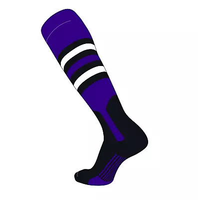 TCK Elite Baseball Knee High Stirrup Socks (I 7in) Purple Black White Black • $15.99