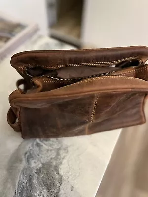 Genuine Leather Travel Toiletry Bag Men. Rustic Town. • $20