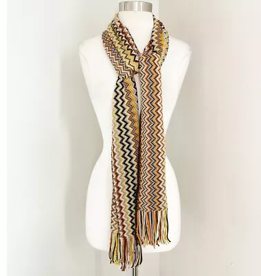 Missoni Women's Wool Zig-zag Scarf Shawl Sarong Wrap Multi Color • $90