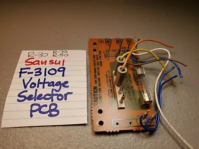 Sansui F-3109 Voltage Selector Pcb R-30 Stereo Receiver • $17.95