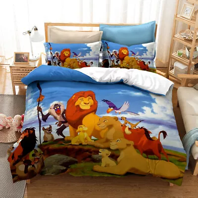3D The Lion King Qulit Duvet Cover Bedding Set Pillowcase Single Double UK Size • £21.49