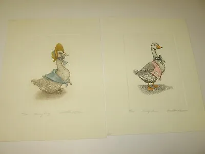 2- Signed Limited Edition Etchings By Martha Hinson- Goosy Lucy & Dandy Gandee • $19.49