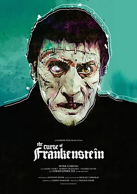 The Curse Of FRANKENSTEIN Art Print Movie HAMMER HORROR POSTER FILM Cushing Lee • £17.99
