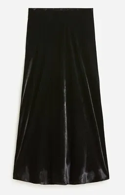 J. Crew Women's Size XXL Gwyneth Slip Skirt Velvet Midi Length Black NWT • $39.97