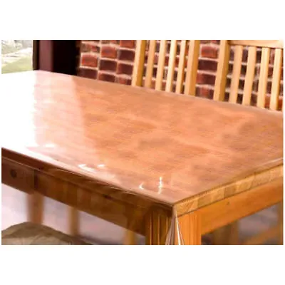 £4.25 • Buy Clear Transparent PVC Tablecloth Table Protector Waterproof Covering Plastic 