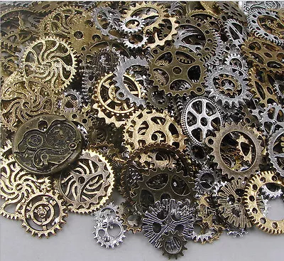 Popular 50g Watch Parts STEAMPUNK CYBERPUNNK COGS GEARS DIY JEWELRY CRAFT ART*PN • £5.65