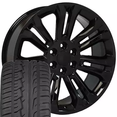 22  Rims Tires Fit GM Chevy Sierra Silverado Black Wheels Ironman Tires 5666 • $1688