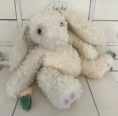 Vintage Soft Squishy Curly Plush Easter Bunny W/ Cute Stitched Carrot • $6.50