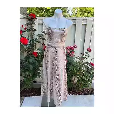ZIMMERMANN Snake Print Sleeveless Linen Midi Dress Size 1 • $275