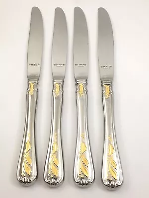 Lenox GOLDEN HOLIDAY Glossy Stainless 4 Dinner Knives Flatware • $42.50