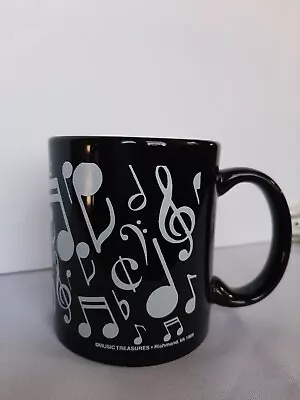 Black & White M Ware China Coffee Mug With Musical Notes Theme. Great Gifts! • $10