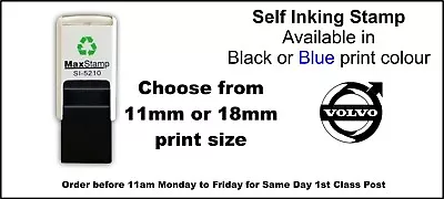 Car Logo Stamp 11mm Or 18mm Print Size Blue Or Black Ink VOLVO - FAST DISPATCH • £13.09