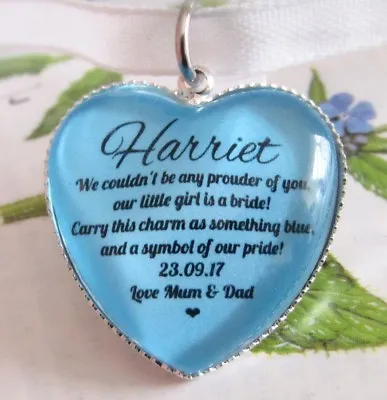 Bridal Bouquet Charm Something Blue  Gift From Mother & Father Of The Bride • £6.99