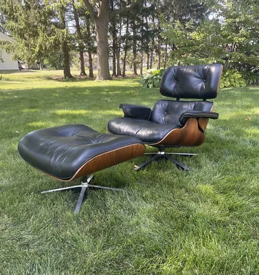 Oringinal 1960'S HERMAN MILLER ROSEWOOD EAMES LOUNGE ARMCHAIR AND OTTOMAN • $7800