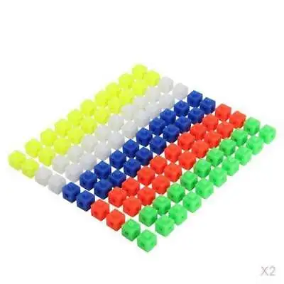 200 Pcs Kids Linking Snap Math Counting Blocks Cubes Math Manipulator 5 • £10.56