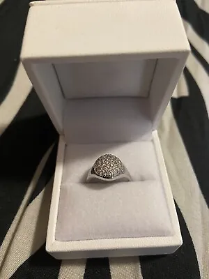 $900 • Buy Pandora 18ct White Gold Diamond Love Pod Ring Rare