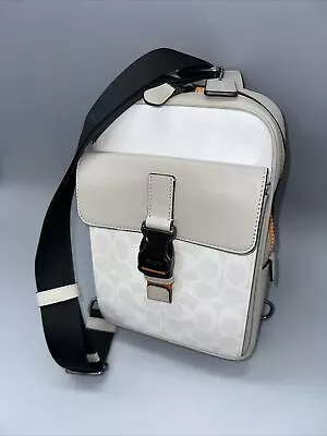 Coach Track Pack Sling Backpack Bag  Colorblock Signature Chalk Bone Multi C8126 • $125