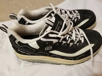 Size 10 - Skechers Shape-ups Black/White - 11809 Good Used Item • $26.19