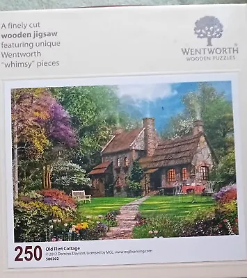 Wentworth Wooden Jigsaw Puzzle 250 Pieces 'Old Flint Cottage'.   IMMACULATE • £25