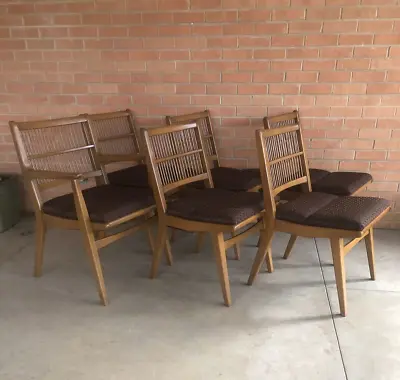 Vintage Mid Century Modern Dining Chairs Set Of 6 Red Lion Table Company • $1298