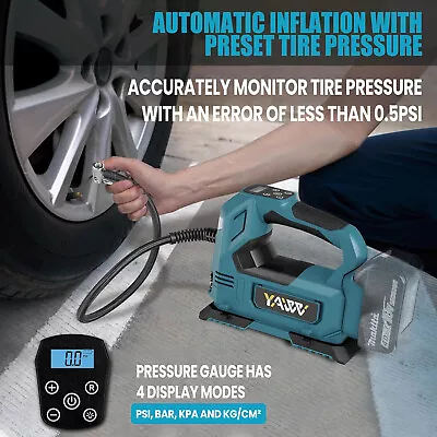 Cordless Tire Inflator Air Compressor For Makita 18V Battery 160PSI Portable LED • $59.49