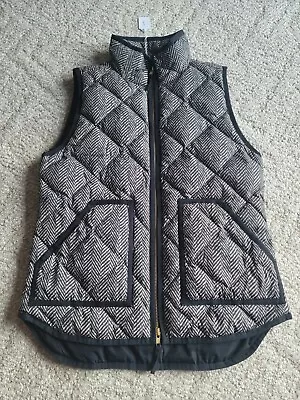 J Crew Down Vest Excursion Herringbone Full Zip  Women’s Size X-Small XS • $31.99