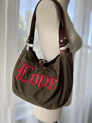 Tylie Malibu Vintage Satchel Bag Purse Embroidered LOVE Leather Strap Floral • $65