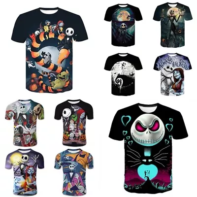 Unisex The Nightmare Before Christmas Short Sleeve T-Shirt Tee Top Xmas Gifts AU • $14.46