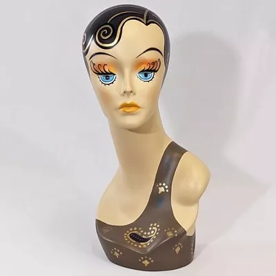 MN-317A Female Mannequin Head Form With Colorful Vintage Style Painted Look • $58.99