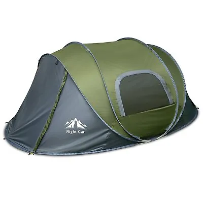 4 Men[AUTOMATIC POP UP]Camping Tent Portable Family Backpacking Instant Cabin US • $149.98