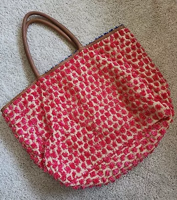 ANTHROPOLOGIE Miss Albright Specialty Large Purse Bag Boho Hot Pink • $38