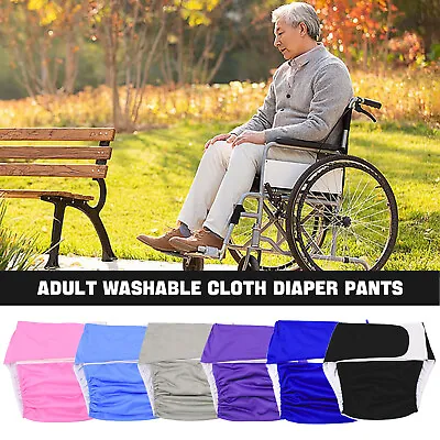 Reusable Adult Diaper Cover Nappy Pants Waterproof Incontinence Underwear Unisex • £11.88