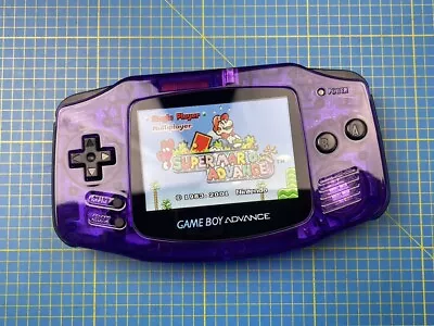 GameBoy Advance GBA New IPS V2 Screen Crystal Clear Purple Shell & Black Buttons • £170