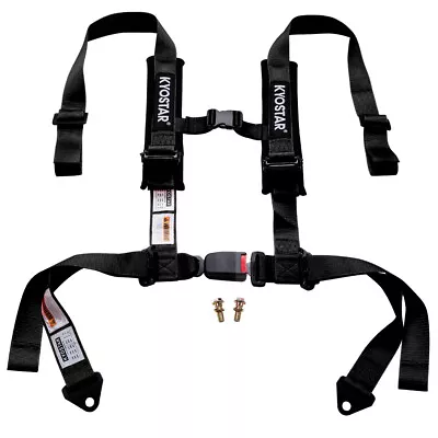 2'' 4 Point Racing Safety Harness Ultra Soft Heavy Duty Shoulder Seat Belt Black • $49.98