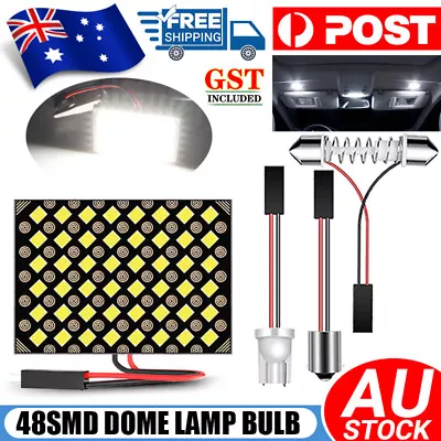 48SMD COB White Panel LED T10 W5W Car Interior Panel Light 12V Dome Lamp Bulb AU • $5.95