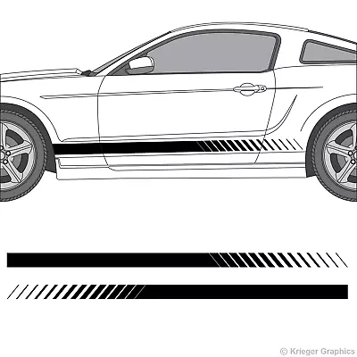 Faded Rocker Panel Racing Stripes 3M Vinyl Decal Kit For Ford Mustang • $34.99