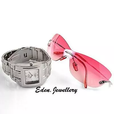 US$259.99 GENEVA His & Her Collection His Watch Her Sunglasses Box NEED BATTERY • $59.95