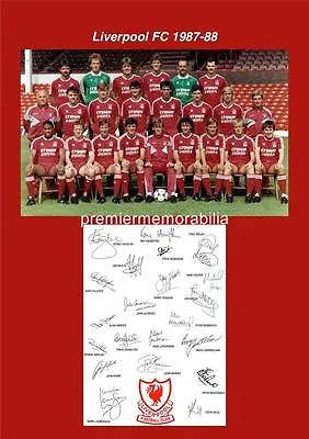 Liverpool Fc 1987-1988 Kenny Dalglish John Aldridge Beardsley Signed Pre-print • £3.79