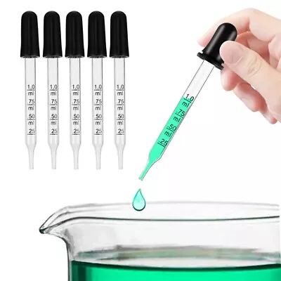 Oil Bottle Straw Scale Pipette Glass Dropper Scale Dropper Medicine Dropper • £7.24