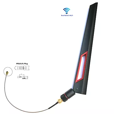 WiFi Antenna Set -2.4G&5G/10dBi/SMA-J + 15cm IPEX/U.FL Pigtail E.g. ASUS Router  • $7.51