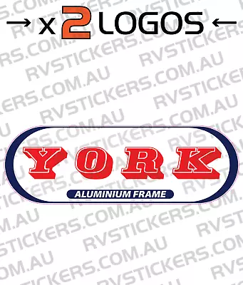 2x YORK RED Caravan Decal Sticker Vintage Graphics Retro • $59